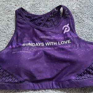 Purple Peloton Sundays With Love Sports Bra Sz Large